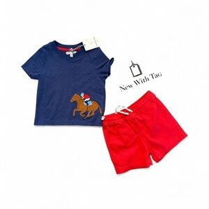 Adventurewear 360  Boys Derby Days Applique Crew Neck T-Shirt & Shorts 18 M